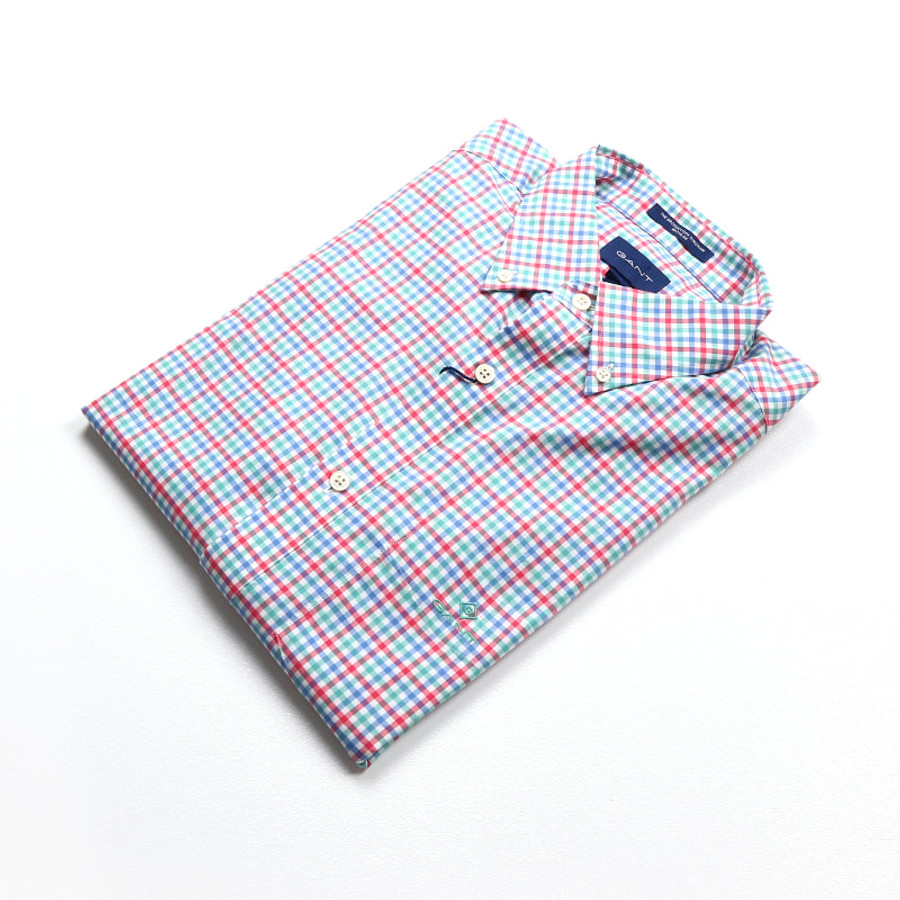 Gant férfi hosszú ujjú ing, színes kockás, 100% pamut, regular fit - Image 3