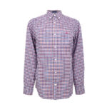 Gant férfi hosszú ujjú ing, piros-kék kockás, 100% pamut, regular fit - Thumbnail Image 1