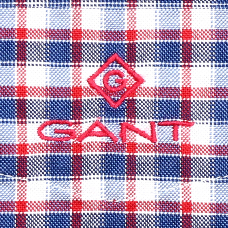 Gant férfi hosszú ujjú ing, piros-kék kockás, 100% pamut, regular fit - Image 2