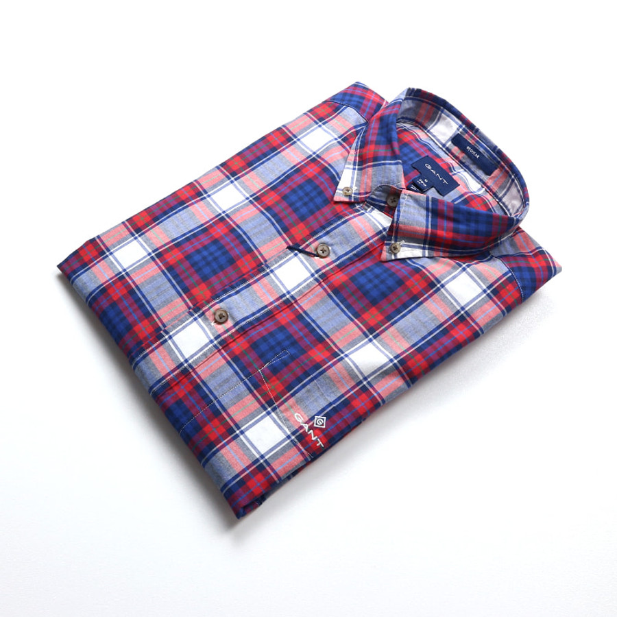 Gant férfi hosszú ujjú ing, színes kockás, 100% pamut, regular fit - Image 3