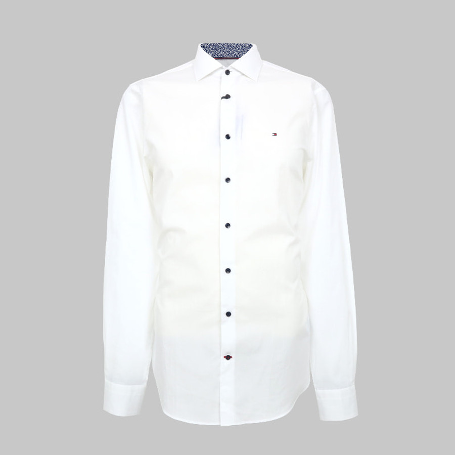 Tommy Hilfiger férfi hosszú ujjú ing, fehér, 100% pamut, slim fit, easy care - Image 1