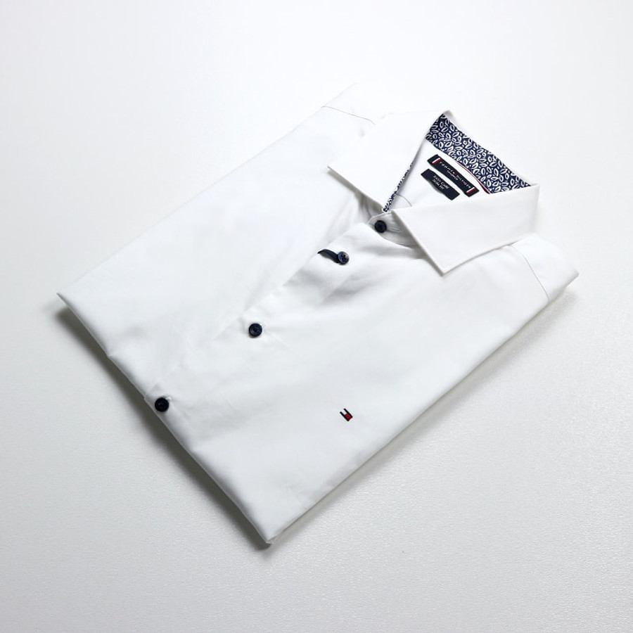 Tommy Hilfiger férfi hosszú ujjú ing, fehér, 100% pamut, slim fit, easy care - Image 3