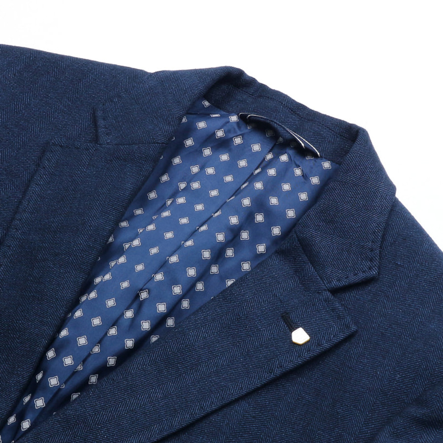 Gant férfi zakó, sötétkék, pamut-len, classic fit - Image 3