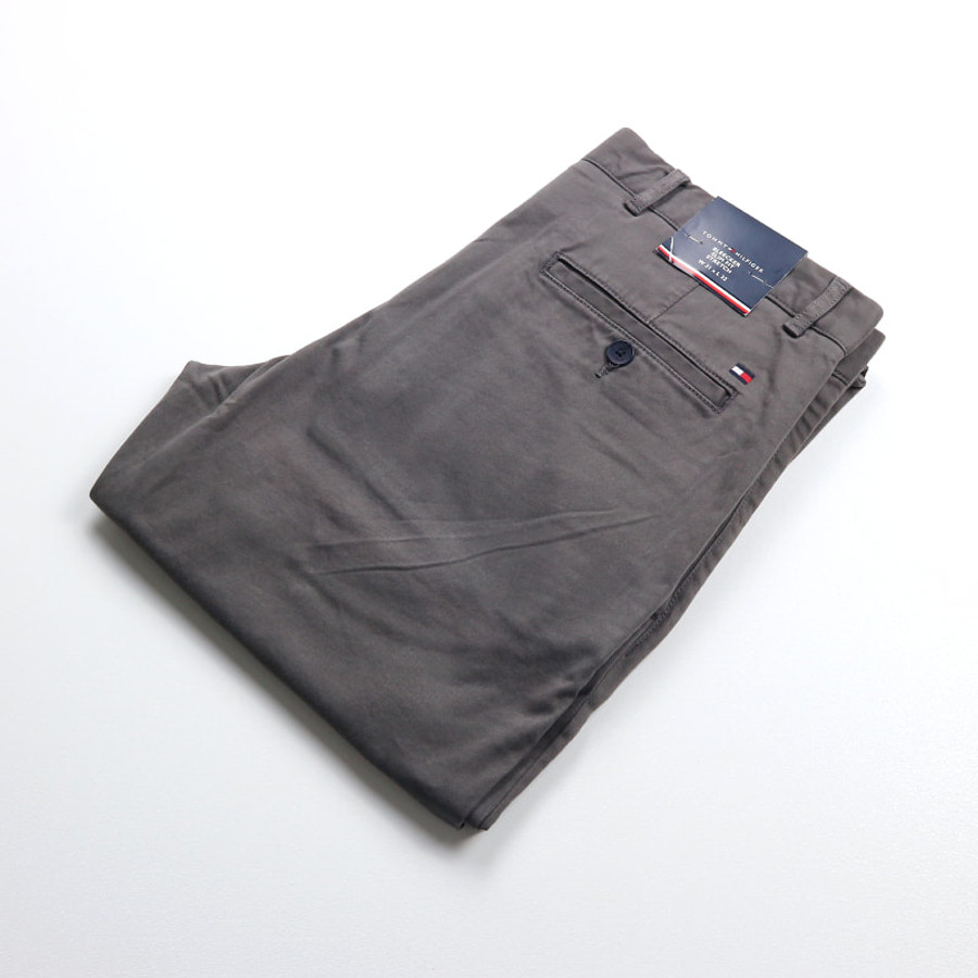 Tommy Hilfiger férfi nadrág, szürke, pamut, slim fit, stretch - Image 4