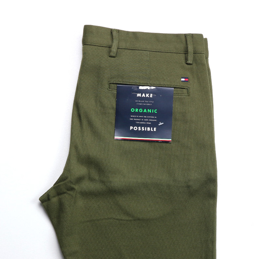 Tommy Hilfiger férfi nadrág, keki, organikus pamuttal, slim fit, stretch - Image 2