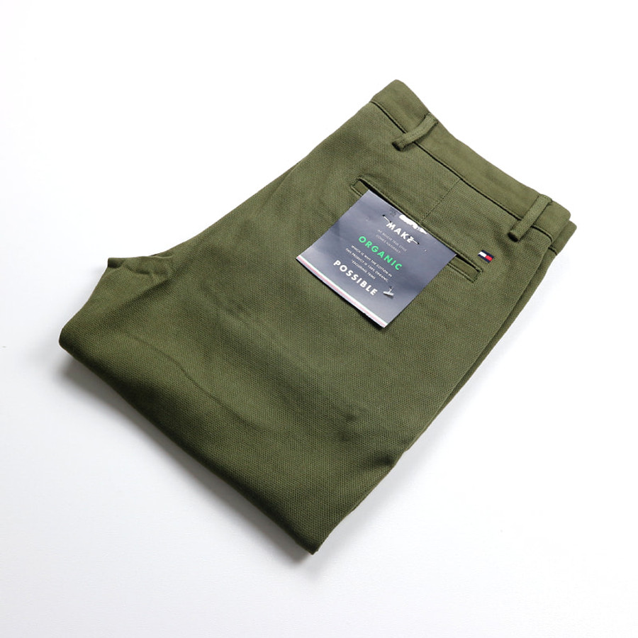 Tommy Hilfiger férfi nadrág, keki, organikus pamuttal, slim fit, stretch - Image 4