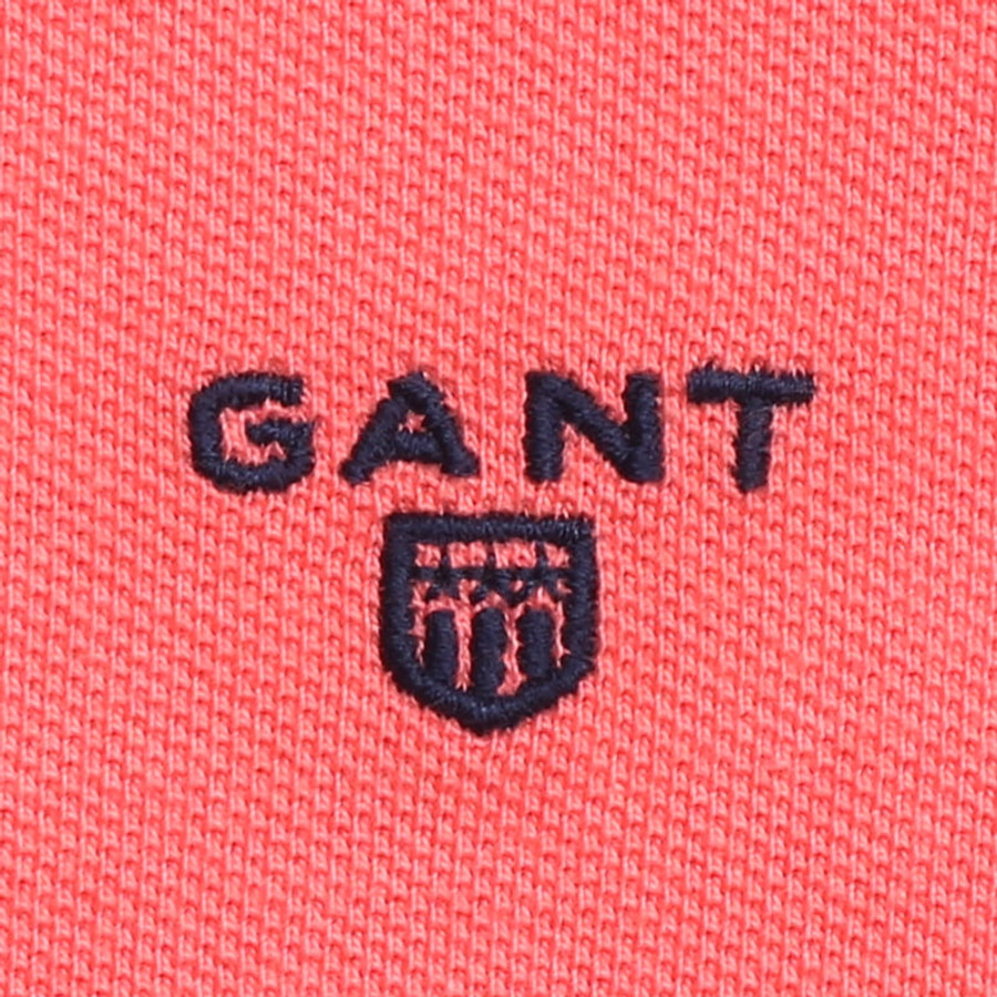 Gant női galléros póló, lazacszín, 100% pamut - Image 3