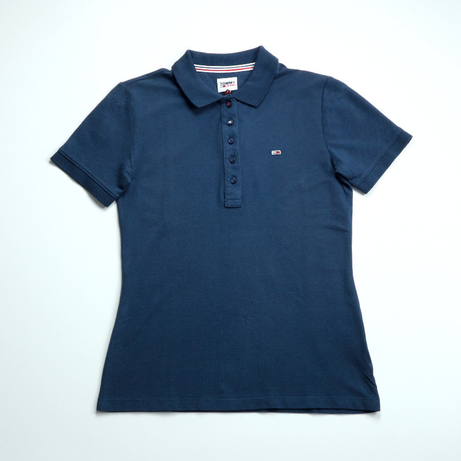 Tommy Hilfiger női galléros póló, sötétkék, 100% organikus pamut - Image 3