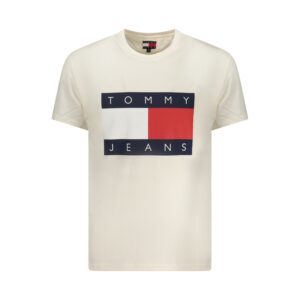 Tommy Hilfiger krémszínű férfi póló nagyméretű logóval