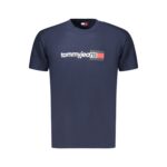 Tommy Hilfiger felirattal díszített sötétkék férfi póló - Thumbnail Image 1