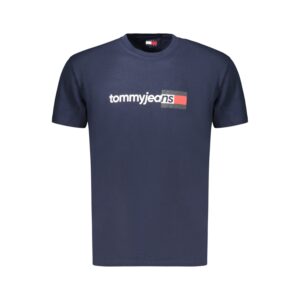 Tommy Hilfiger felirattal díszített sötétkék férfi póló